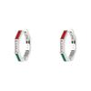 Mezmic Red-Green Octagonal Silver Earrings
