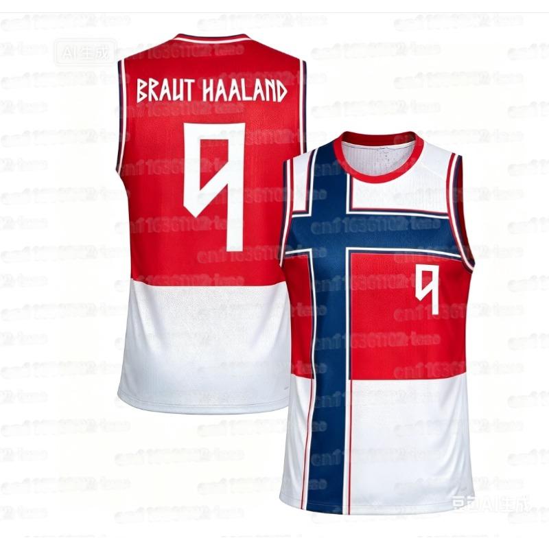 Haaland 9 Norway Fan Basketball Sleeveless Vest Breathable Quick Drying Street Wear Summer 3D Printed Casual Family Style
