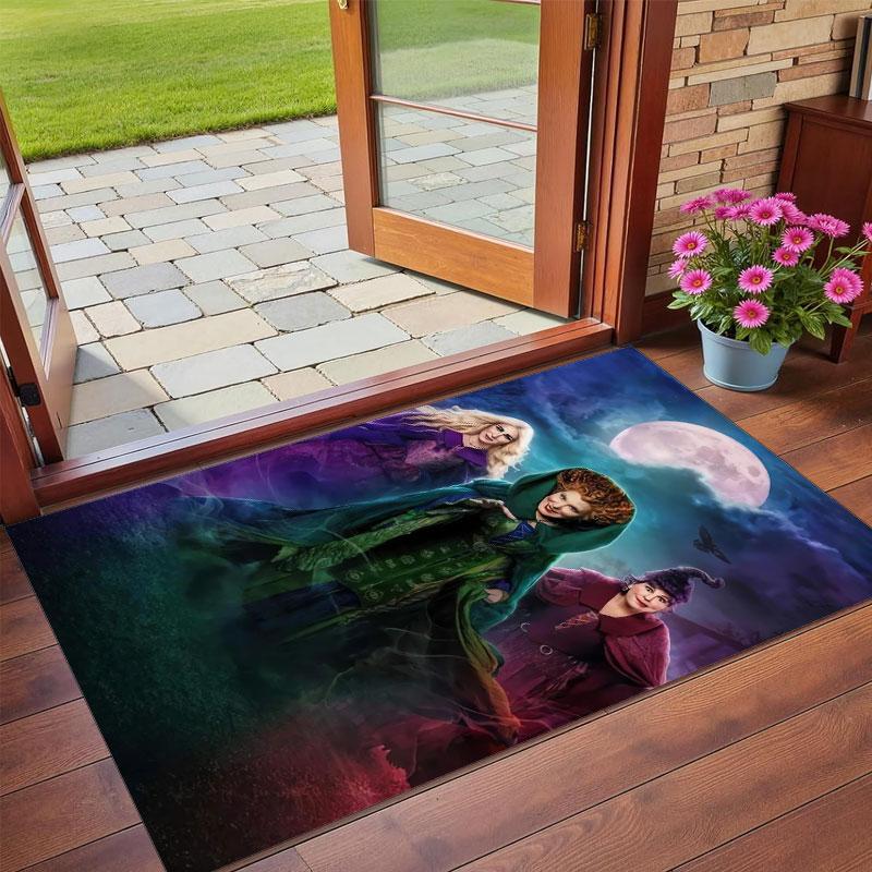 Crystal Velvet Rug Soft Non Slip Indoor Floor Mat Home DecorHocus Pocus Sanderson Sisters