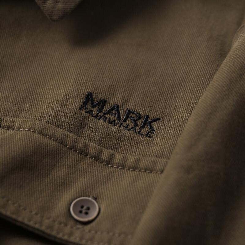 MARK FAIRWHALE Men's Loose Fit Pure Cotton Casual Shirt Jacket