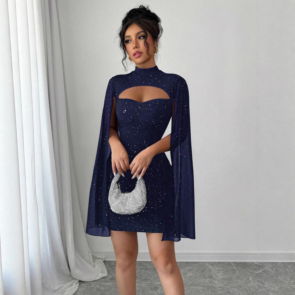 European and American women's clothing design sense party feeling hip skirt early autumn new dress