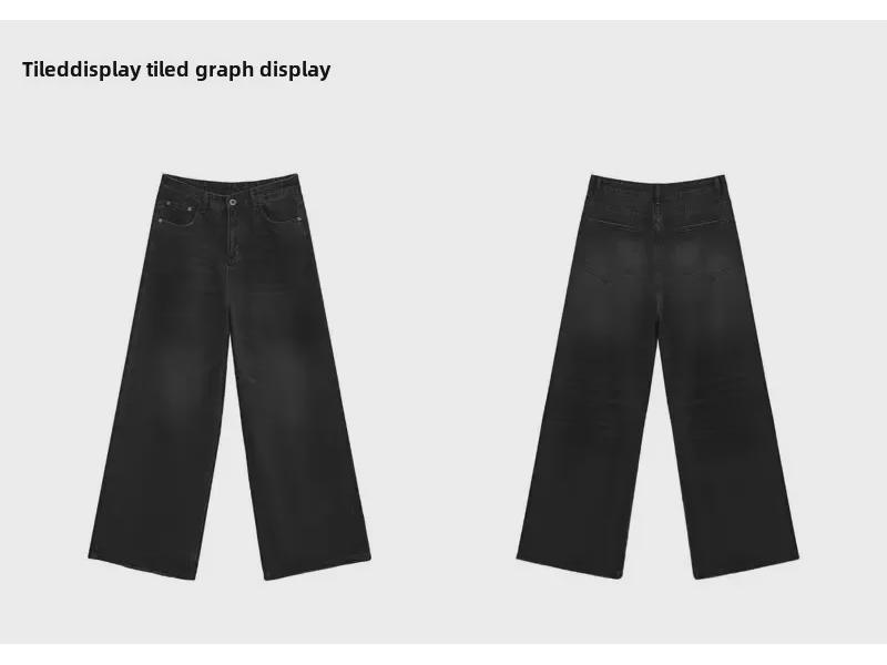 Men's Autumn Retro Flared Jeans: Trendy Loose, Wide-Leg Straight-Fit Trousers