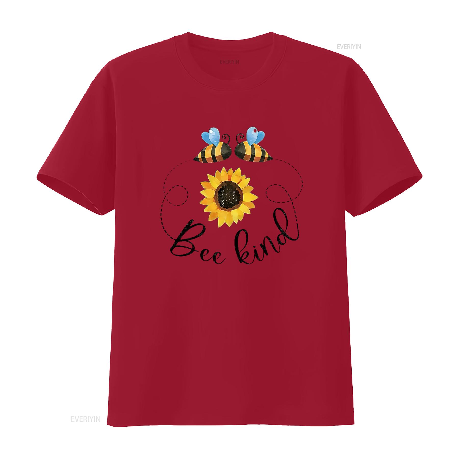 Bee Kind Bees And Sunflower Women s Plus Size T Shirt Black 2X Large vintage Washed Casual homme Unisex graphic Stretched S