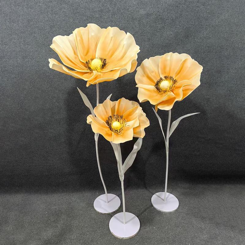 Giant Handmade Poppy Aisle Flowers for Wedding Background Decoration
