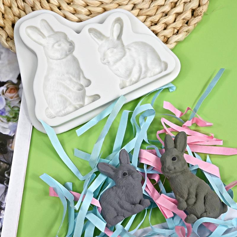 Easter Bunny Colored Egg Silicone Mold Gypsum Clay Chocolate Tools DIY Fondant Cake Decorating Sugar Craft Soap Resin Mold
