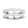 Monaco Double Line Pavé Design Sterling Silver Ring Men and Women Same Style Couple Model Silver A22677OX