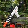 Pull Ring Loading Shell Throwing Soft Bullet Toy Gun Safety Foam Dart with Scope Sight, Outdoor Shooting Play Toy for Children