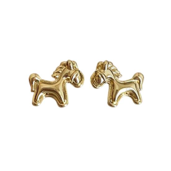 

1 Pair Ear Studs Horse-Shaped Alloy Earrings Lightweight Secure Back Fastening Stud Earrings Jewelry Gift