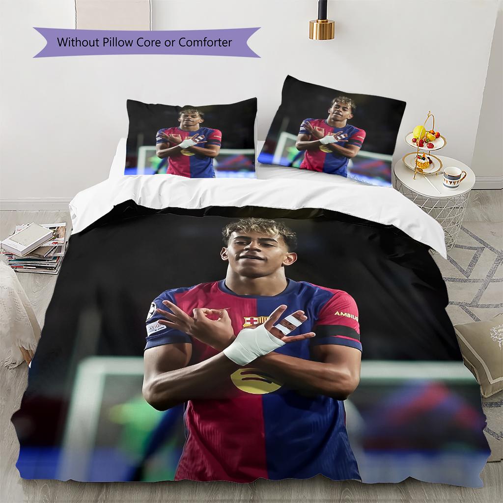 Biancheria da letto con motivo Lamine Yamal Decorazione per la casa Regalo di compleanno (1 * copripiumino + 2 * federa, senza nucleo)