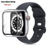 Glas+Gehäuse+Armband Für Uhrenarmband 44mm 41mm 45mm 40mm 38mm 42mm Silikonarmband iWatch Serie 9 8 3 4 5 6 SE 7 Armbänder