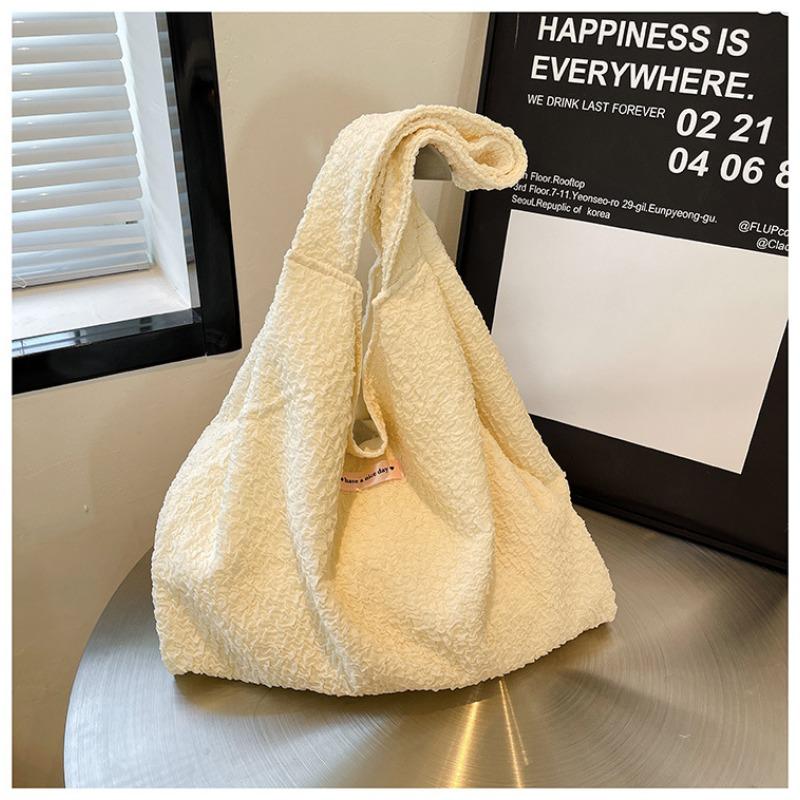 Tote Bag Women's Large-capacity New Versatile Shoulder Bag Lazy Wind Bubble Cloth College Student Class Bag