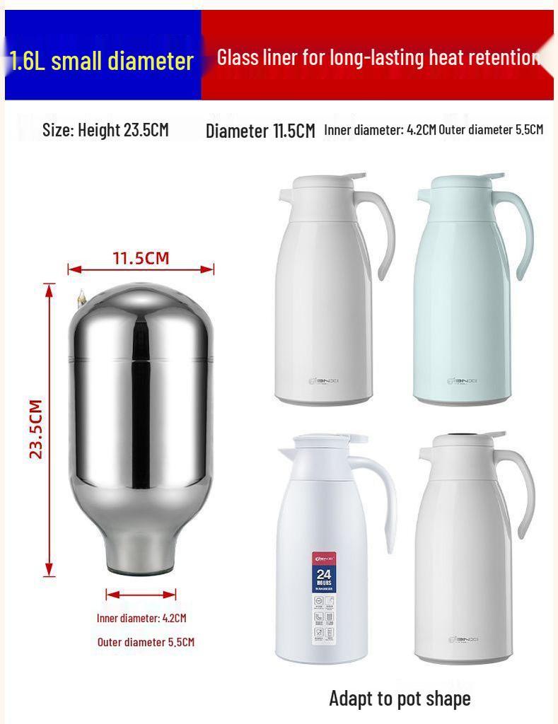 Termo de Vidrio al Vacío con Revestimiento Interior: 1L, 1.3L, 1.6L, 1.9L, 5lb, 2.08lb, 3.2lb