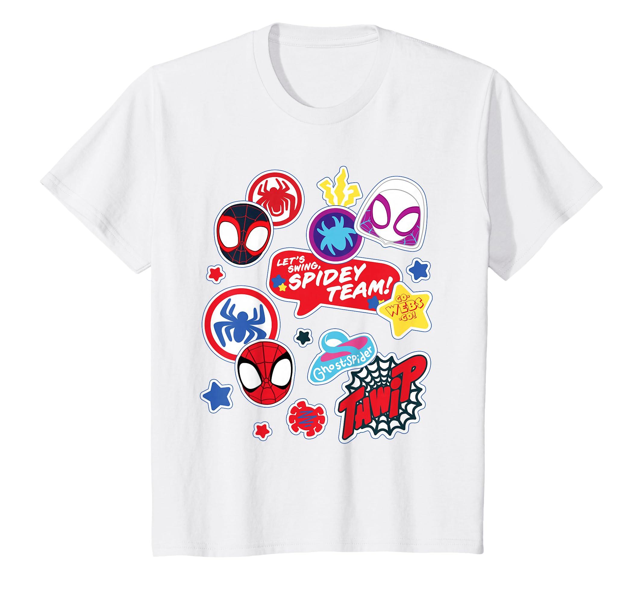

Kids Marvel Spidey and His Amazing Friends Spidey Team Sticker T-Shirt