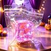 Stress Relief Cube Toy for Halloween Christmas, Anxiety Reduction Ice Squeeze Toy, Slow Rising Clear Sensory Holiday Gift Elastic TPR