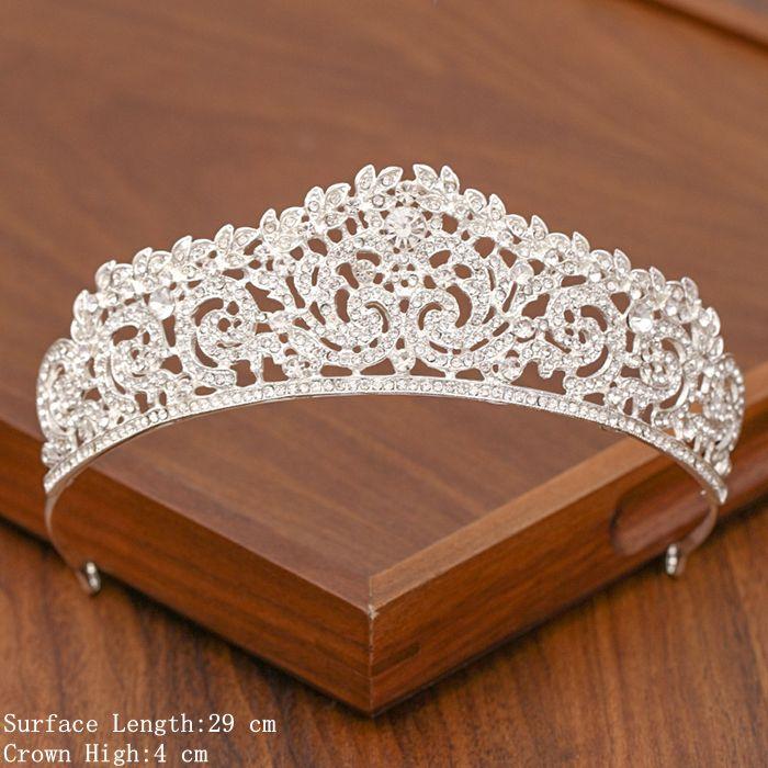 Bridal Tiara Hair Crown Wedding Hair Accessories for Women Silver Color Crown for Bridal Crowns and Tiara Women Accessories Gift