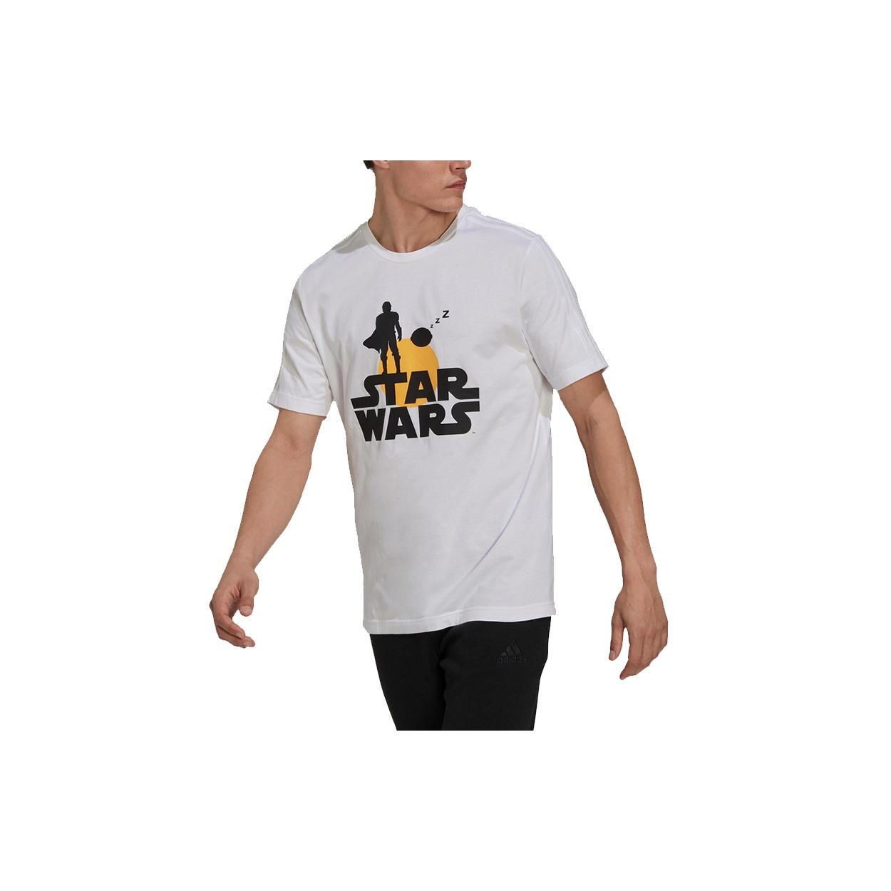 adidas Star War Subject Printing Sports Short Sleeve White Men s GS6223 XXL