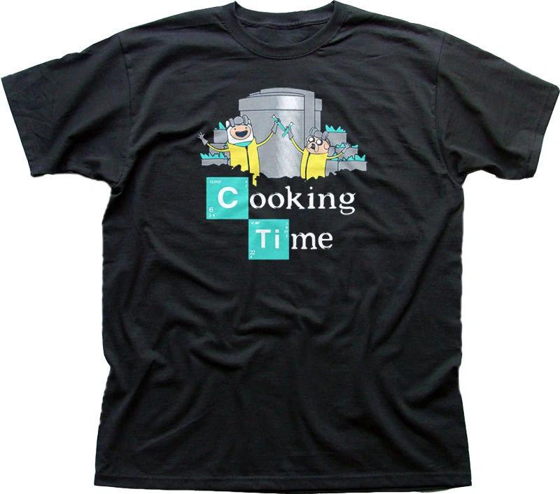 Adventure Cooking Time Finn Jake Breaking Bad Walter black t-shirt 9847 L