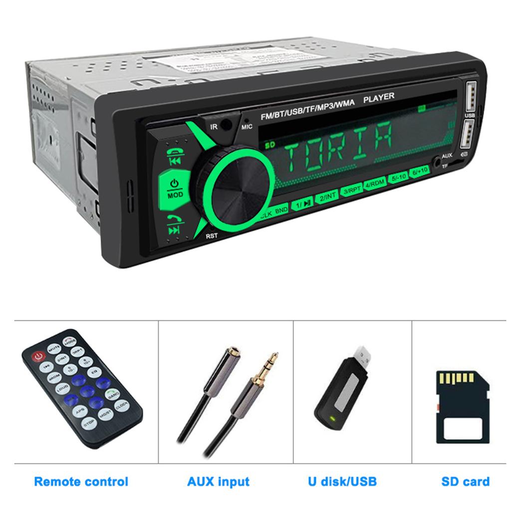 Digitaler Einzel-DIN-Autoradio-Receiver, BT-Freisprecheinrichtung und Musik-Streaming, FM-Radio, Stereo, USB/SD, mit AUX-Eingang