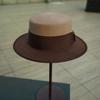 British Retro Brown Woolen Flat Top Top Top Hat Felt Hat Japanese Autumn And Winter Women'S New Versatile And Elegant