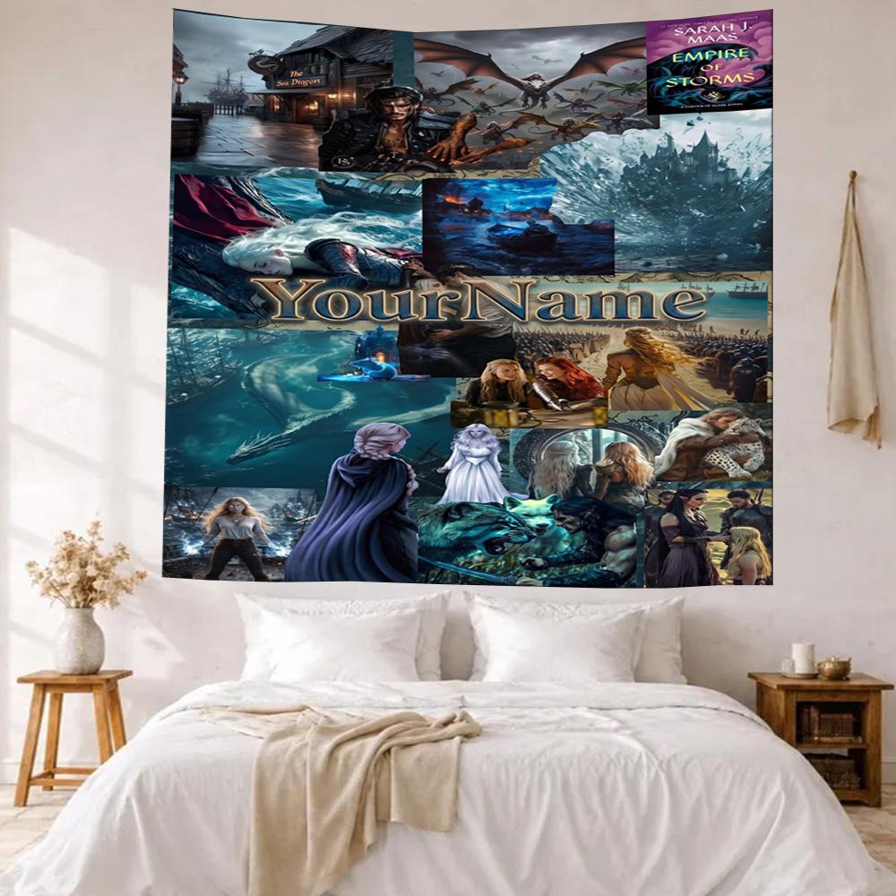 Gotische Illustrationen Individuell Ihr Name Wanddekoration Wandteppich Kunst Für Haustier-Gedenken Geburtstag Hochzeitsparty Hintergrund Familien-Geschenk