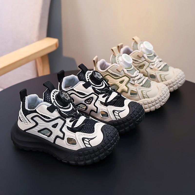 Boys Summer Sports Sandals Breathable Mesh Hollow Tire Sole Shoes for Big Kids Outdoor Beach Casual Footwear
