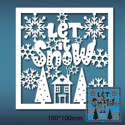 Troqueles de corte de Metal con diseño cuadrado de copo de nieve de Navidad, plantilla de grabado para álbum de recortes, plantilla para álbum artesanal de papel