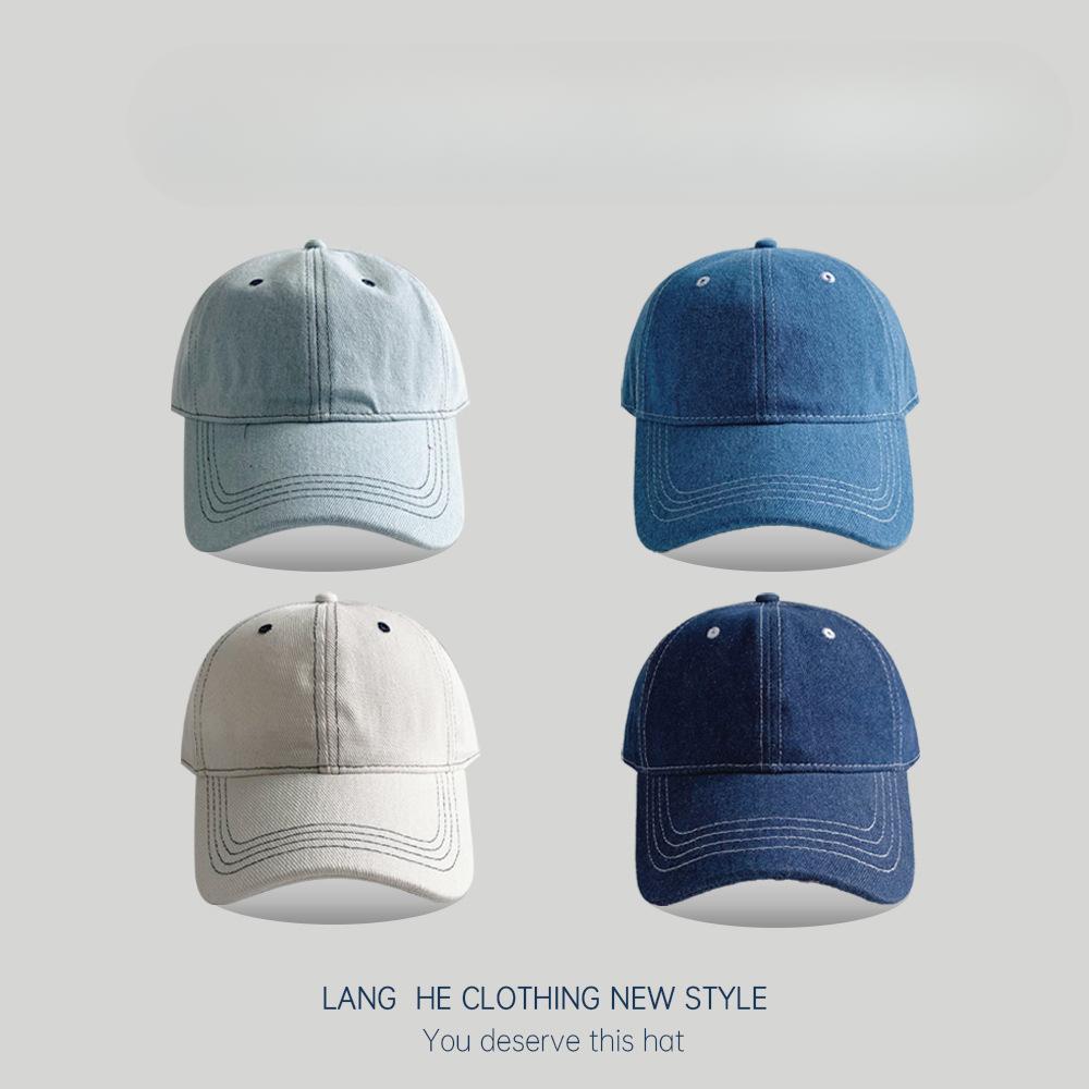 

Korean Casual Versatile Face Showing Small Washed and Aged Baseball Cap Men s Summer Sun Protection Hat 55-59cm