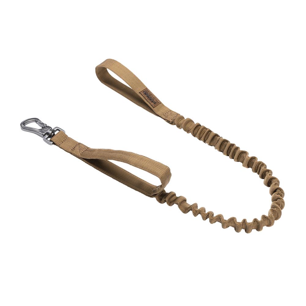 Ausgezeichnete Elite Spanker Kurze Hundeleine Taktische Hundebungee-Leine Training Joggen Haustier Zugseil Doppelgriff Metallschnalle brown