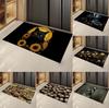 Vintage Animal Print Carpet Mat Decoration Living Room Bedroom Door Entrance Door Mat Washable Floor Mat Sunflower Pattern