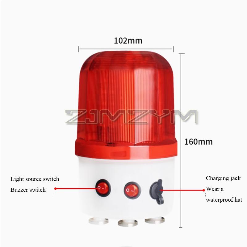 220V LED Alarm Light Road Safety Traffic Warning Light Highway Barricade Flashing Rotating Explosion Lights With Sound
