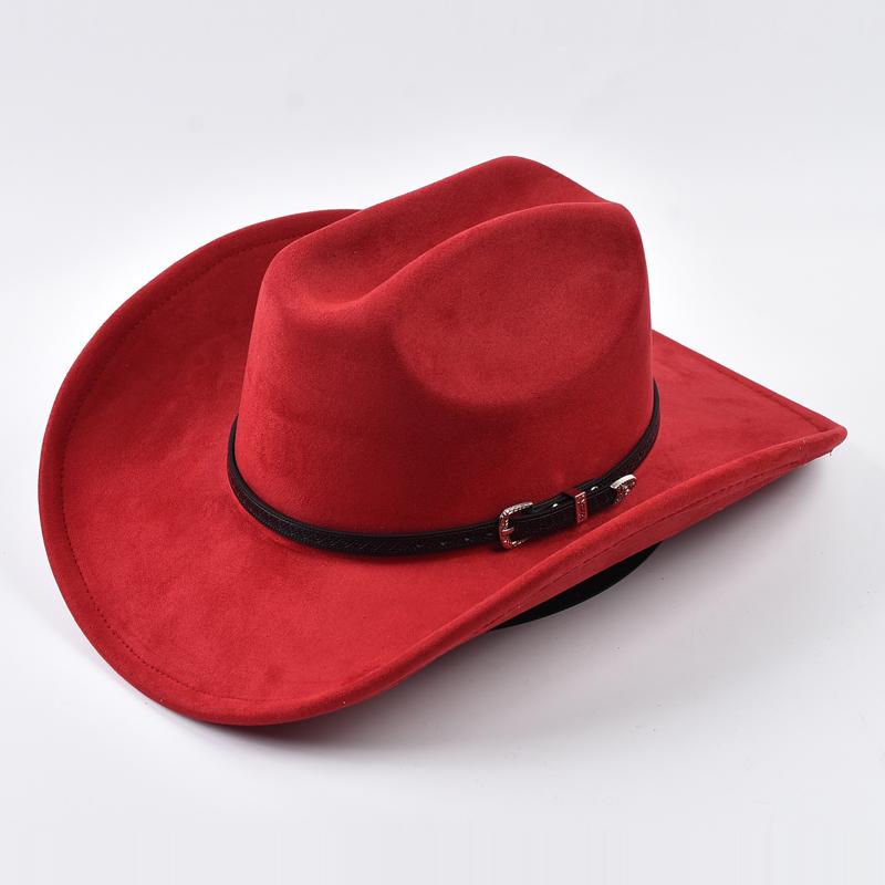 Suede Western Cowboy Hat For Men Women Vintage Rolled Brim Cowgirl Jazz Hats Outdoor Travel Knight Hats