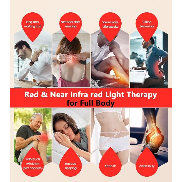 Red Light Therapy Lamp, Infrared Light Therapy with Stand - 660nm Redlight & 850nm Near Infrared Light Device for Body Healty Skin Care at Home Use