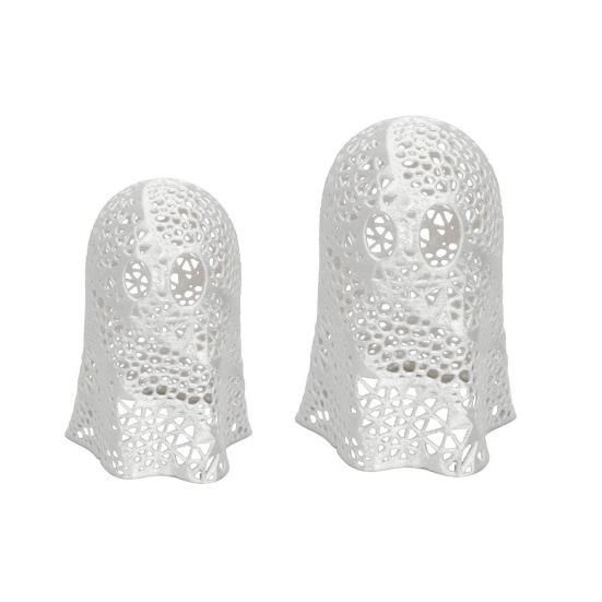 1/2Pcs Halloween Ghost Tea Light Holder 3D Printed Hollow Ghost Votive Candle Cover Decoration Holiday Party Table Centerpiece Ornament