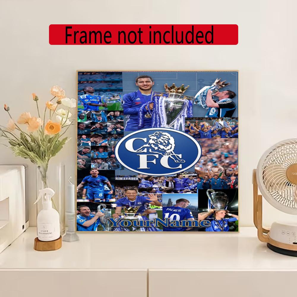Chelsea Fc Customize Your Name Diamond Painting Round Diamond Rhinestones Mosaic Diamond Embroidery Wall Paintings Rhinestones Gift Frameless