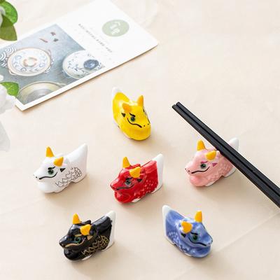 Chinese Dragon Chopstick Rest Home Kitchen Table Ceramic Tableware Tea Pet Pen Holder Creative Flower Pot Decorative Ornaments