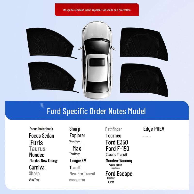 Car Window Sunshade & Anti-Mosquito Mesh Curtain for Privacy and Insect Protection