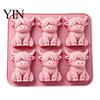Decorative Ice Cubes for Drinks 3D Highland Cow Mold, 6 Cavity Food Grade Silicone Thickened Durable Mold Cube Tray, Non Stick Flexible Whiskey