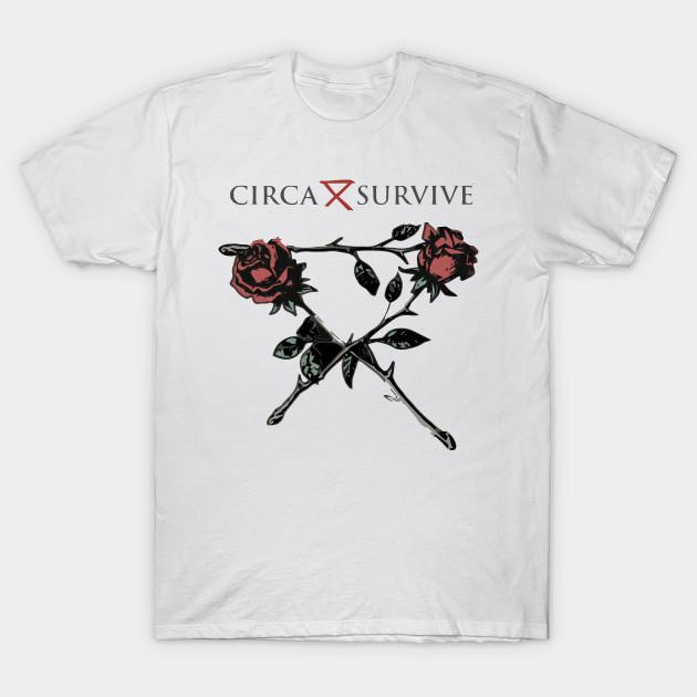 

Men Black Print T-shirt Circa-Survive No-Cut Transfer Paper Print Cotton Tshirt 2XL білий