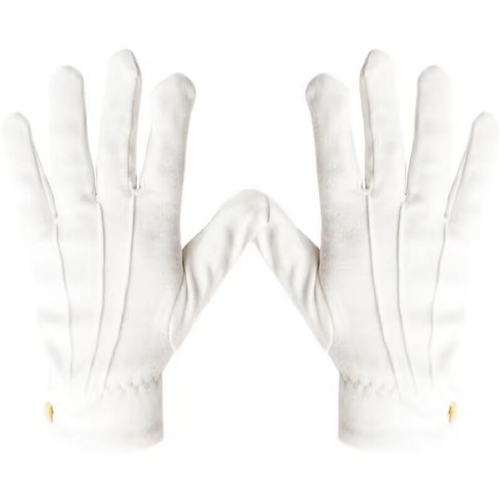 2pcs Cotton Blend Pool Referee Gloves Full Finger Gloves Full Finger Snap Snooker Events белый