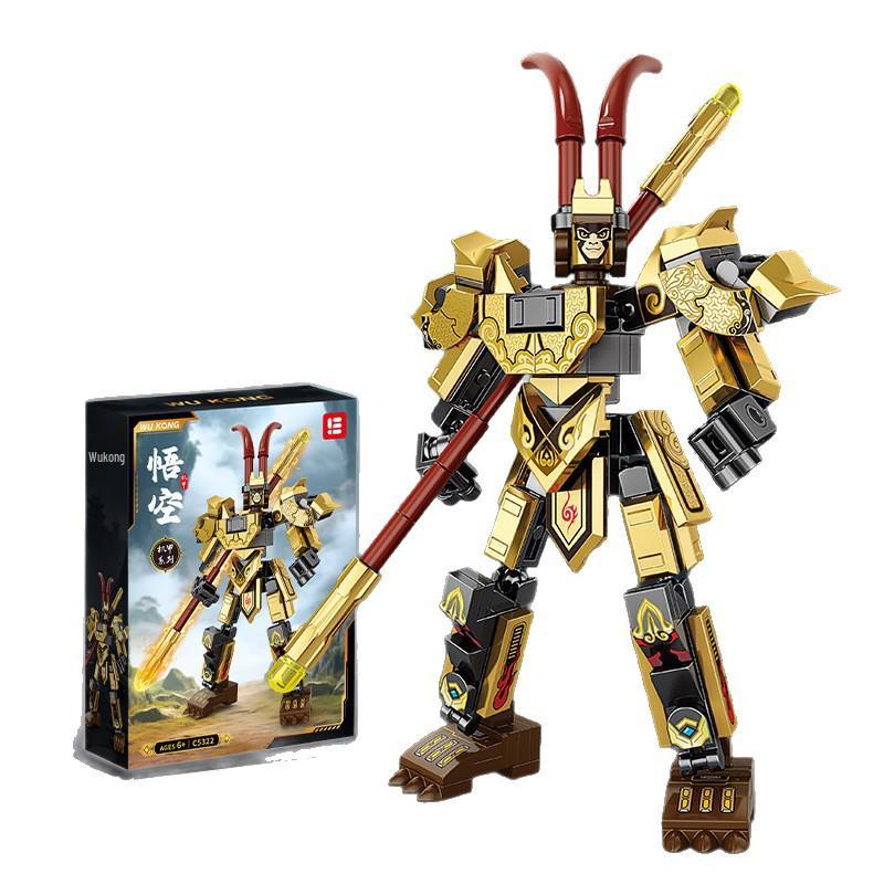 Chinese Style Wukong Mecha LEGO-Compatible Building Blocks Educational Toy for Kids