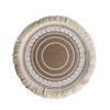 4pcs Jute Simple Tableware Mat Home Round Woven Mat Restaurant Retro Decorative Placemat