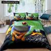3D Frog Family King Queen Duvet Cover Little Tree Frog Bedding Set Tropical Nature Animal Quilt Cover Polyester Comforter Cover