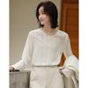 Demana Women's Urban Elegant Loose Fit Round Neck Solid Shirt