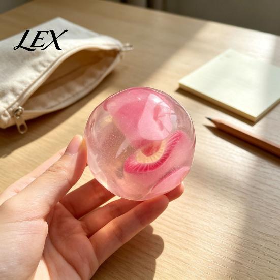 Pearlescent Ball Fidget Toys Shapeable Toy, Anxiety Relief Clear Squeeze Relaxation Fake Fruit Inside Stress Toy for Kids Adults