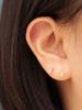 Minimalpiercing 14K Mini Boat Tapered Cubic Piercing Earrings