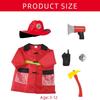 Kids Builder Worker Costume Halloween Fireman Dress up Outfits with Role Play Tool Accessories for Ages 3-12 Boy Girl