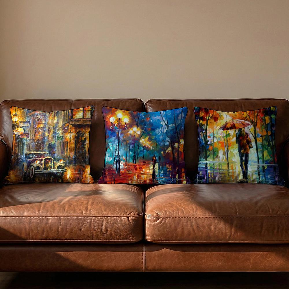 Leonid Afremov Oil Art Cushion Cover Soft Reversible Durable Pillow Cover MultiScene Use for Home Car Daily Comfort