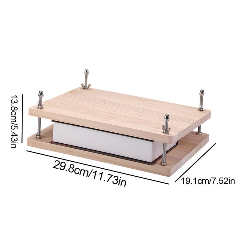 Portable Book Binding Press Wooden Book Binding Kit With Nut Manual Bookbinding Supplies For Students, Teachers, School
