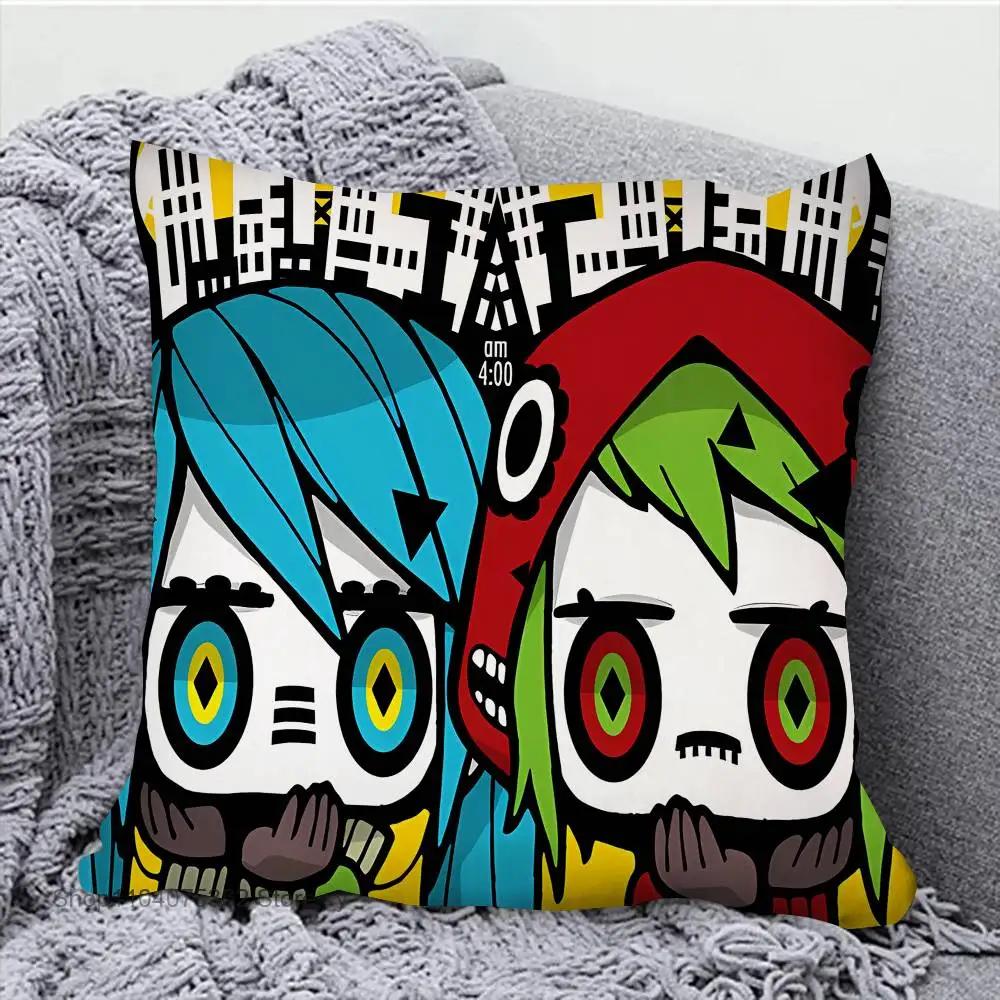 Anime GUMI And Hatsune Miku Matryoshka Pillow Case Square Pillow Bedroom Sofa Leisure Comfort Cushion Car Home Decoration