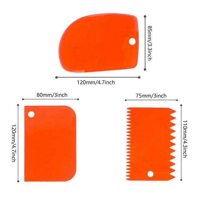 

3 шт./набор пластиковых ножей для теста, кондитерских инструментов, скребков для глазури, помадки, декорирования, простых гладких шпателей, резаков, инструментов для торта оранжевый